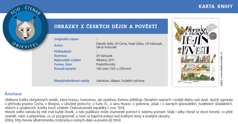 Obrázky z českých dějin a pověstí - Karta knihy