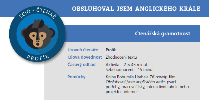 Obsluhoval jsem anglického krále - metodika